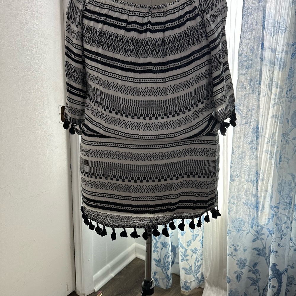 Blue Island Monochrome Striped Dress